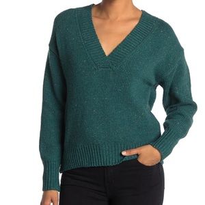Abound V-neck Flecked Pullover Sweater Teal